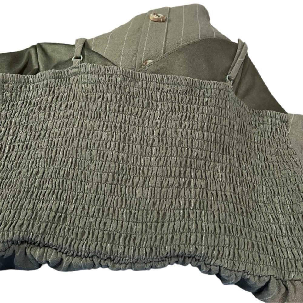 Purple Snow Spaghetti Strap Green Pin Stripes Mini Dress Size M - Picture 6 of 9